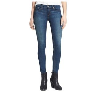 Rag & Bone Women's Stretch Skinny Jeans in Woodford Wash Medium - Dark Blue
